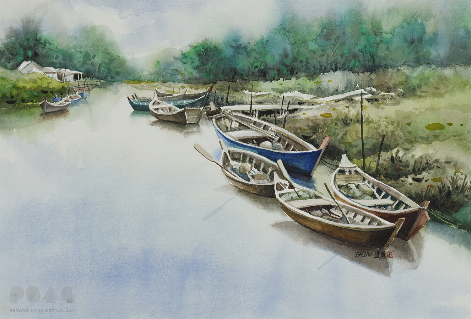 Boats Resting On The River