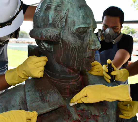 Conservation Of Francis Light Statue